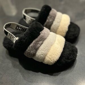 Women’s platform UGG Slippers - Black, Gray, Cream Sling Back Size 8